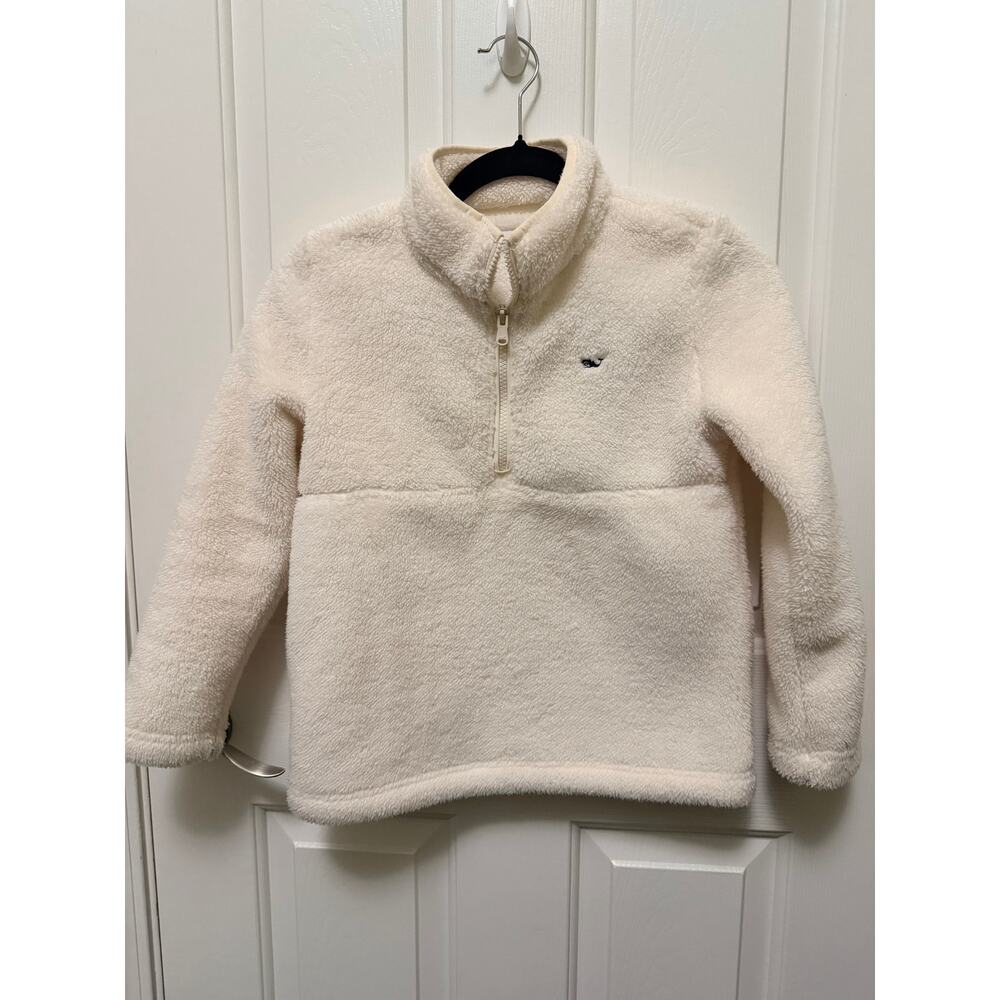 Vineyard Vines Girls Sherpa Fleece 1/4 Zip Cream M (10–12)